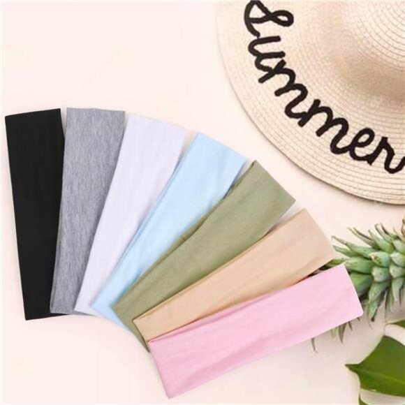 Women Headbands Set 7PCS Non Slip Elastic Cotton Hair Bands for Yoga Workout Spo - Picture 6 of 8